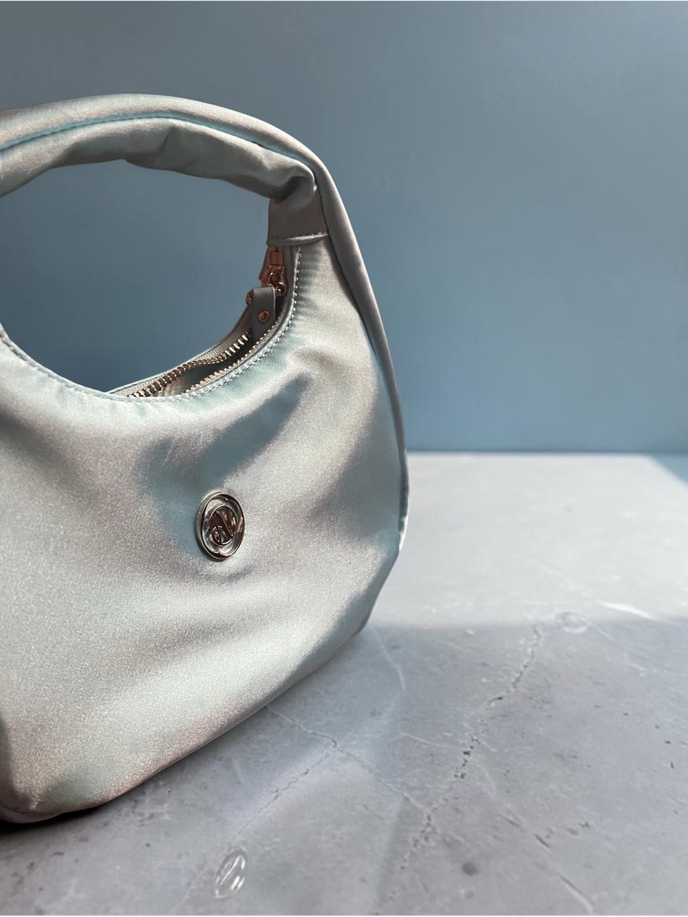 Satin Shoulder Hobo Bag in Light Silver - Women's Evening  Agent Nateur